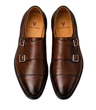 Classic Brown Double Monk Strap Shoes